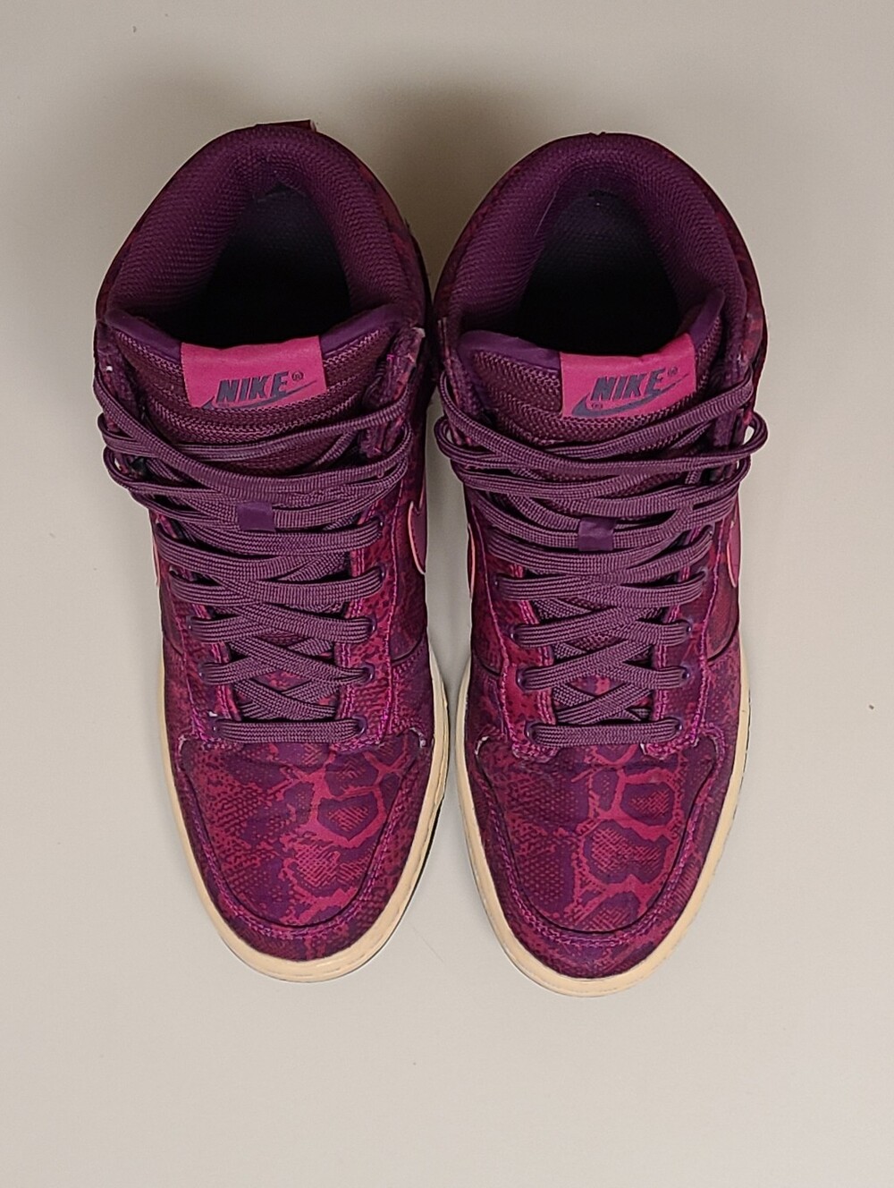 Nike Dunk Sky Hi Bright Magenta Python wedge skateboard sneakers size 7.5 - Picture 4 of 9